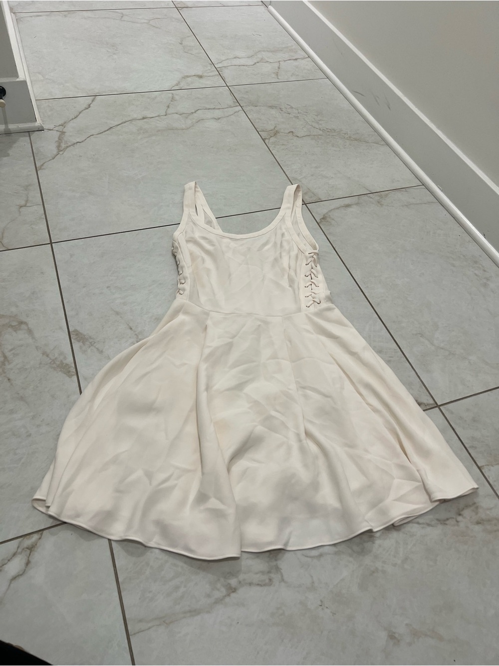 RACHEL Rachel Roy White Lace Up Side Dress Size Medium